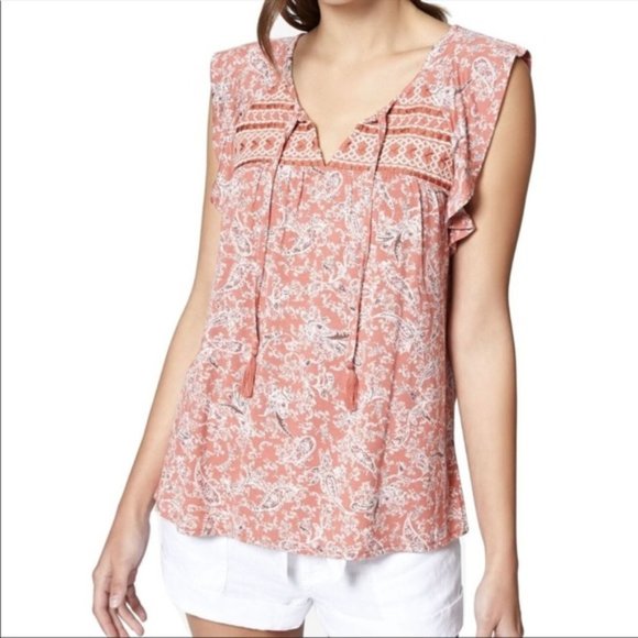 Sanctuary Tops - Sanctuary Small Wild Belle Boho Sleeveless Tassel Tie Top NWT